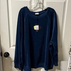 Dark blue velvet sweatshirt